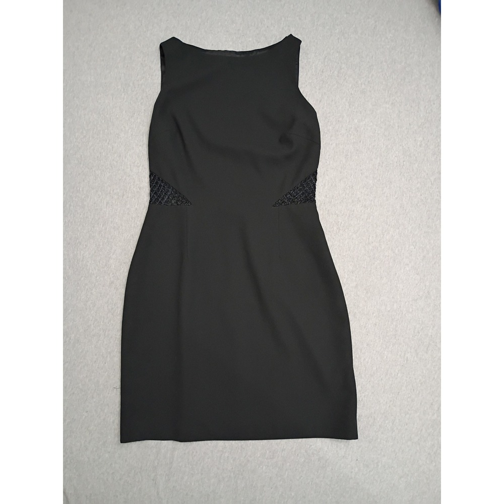 Laundry by Shelli Segal Black Cocktail Dress Mesh Cutout Size 8 Vintage Goth